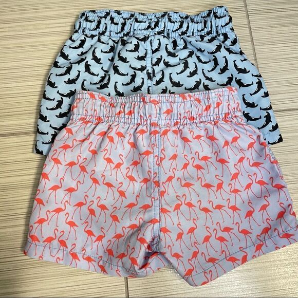 Le Club Original Toddler Boy Swim Trunks (set of 2) Dolphin and flamingo print - Picture 4 of 6